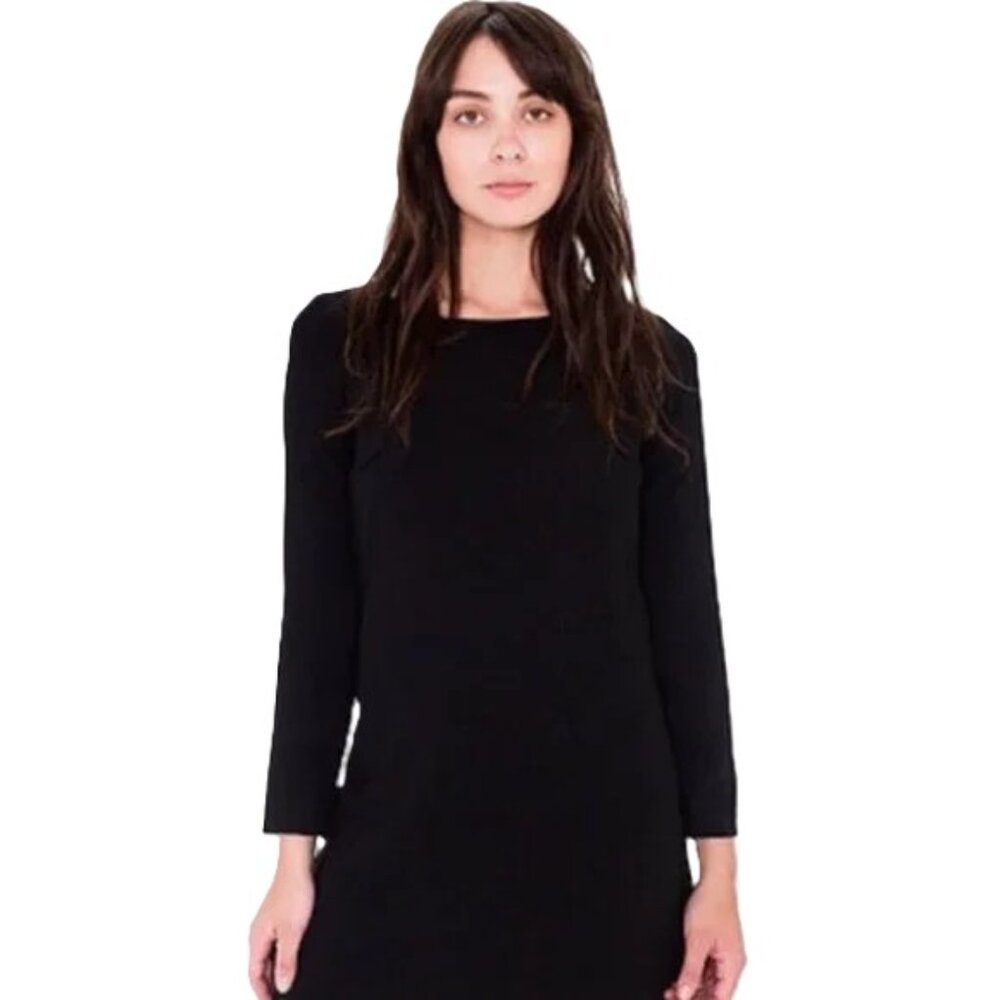 American Apparel Gia Crepe Mini Shift Dress in Black Size S
